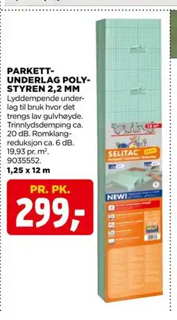 jem & fix PARKETTUNDERLAG POLYSTYREN 2,2 MM tilbud