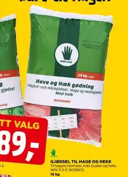 jem & fix GJØDSEL TIL HAGE OG HEKK tilbud
