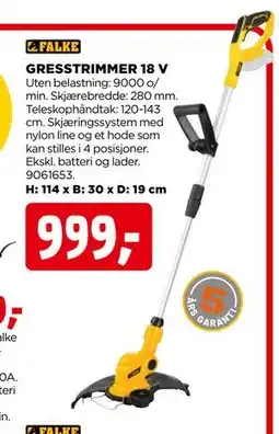 jem & fix GRESSTRIMMER 18 V tilbud