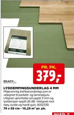 jem & fix LYDDEMPINGSUNDERLAG 4 MM tilbud