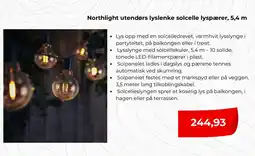 Clas Ohlson Northlight utendørs lyslenke solcelle lyspærer tilbud