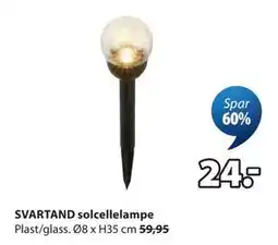 JYSK SVARTAND solcellelampe tilbud