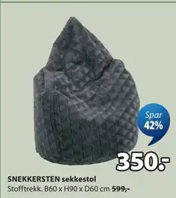 JYSK SNEKKERSTEN sekkestol tilbud