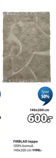 JYSK FIRBLAD teppe tilbud