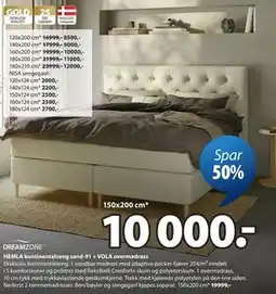 JYSK HEMLA kontinentalseng sand-91 + VOLA overmadrass tilbud