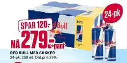 Europris RED BULL MED SUKKER tilbud