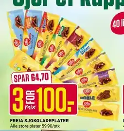 Europris FREIA SJOKOLADEPLATER tilbud