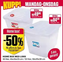 Europris HOME BOX MED LOKK tilbud