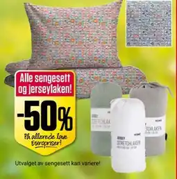 Europris Sengesett og jerseylaken tilbud