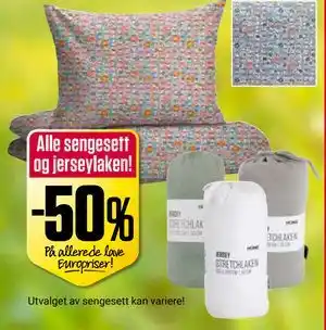Sengesett og jerseylaken
