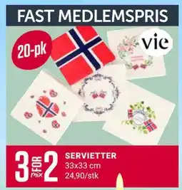 Europris SERVIETTER tilbud