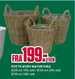 Europris POTTE KURV NATUR FIKA tilbud