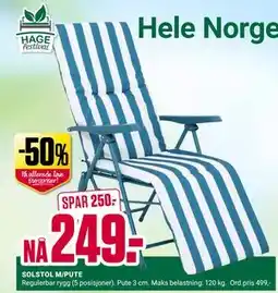 Europris SOLSTOL M/PUTE tilbud