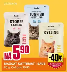 Europris MAXCAT KATTEMAT I SAUS tilbud