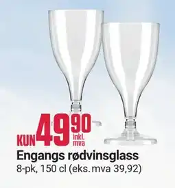 Europris Engangs rødvinsglass tilbud