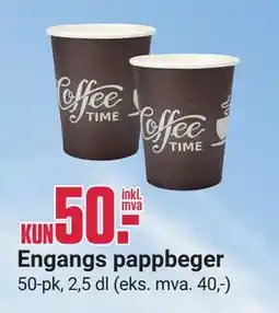 Europris Engangs pappbeger tilbud