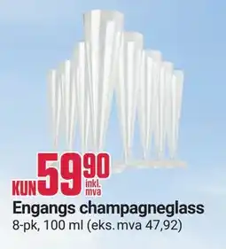 Europris Engangs champagneglass tilbud