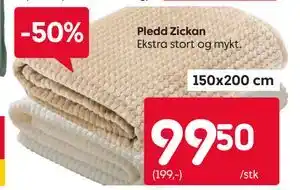 Rusta Pledd Zickan tilbud