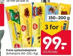 Rusta Freia sjokoladeplate tilbud