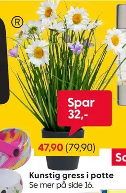 Rusta Kunstig gress i potte tilbud