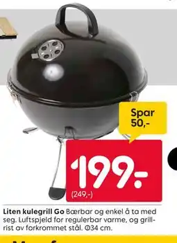 Rusta Liten kulegrill Go tilbud