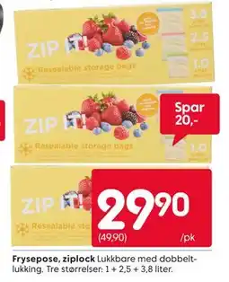 Rusta Frysepose, ziplock tilbud
