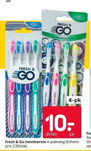 Rusta Fresh & Go tannbørste tilbud