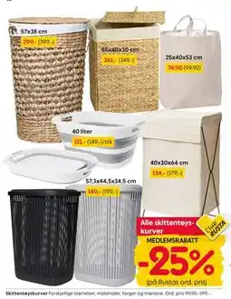 Rusta Skittentøyskurver, Medlemspris tilbud