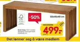 Rusta Benk Visby, Medlemspris tilbud