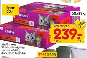 Rusta Våtfôr, katt Whiskas, Medlemspris tilbud