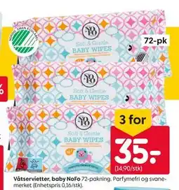 Rusta Våtservietter, baby NoFo tilbud