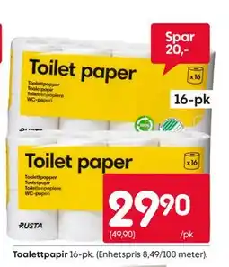 Rusta Toalettpapir tilbud