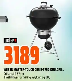 Obs Bygg WEBER MASTER-TOUCH GBS E-5750 KULLGRILL tilbud