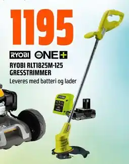 Obs Bygg RYOBI RLT1825M-125 GRESSTRIMMER tilbud
