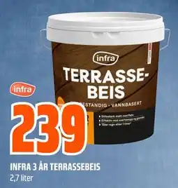 Obs Bygg INFRA 3 ÅR TERRASSEBEIS tilbud