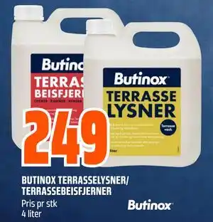 Obs Bygg BUTINOX TERRASSELYSNER/ TERRASSEBEISFJERNER tilbud