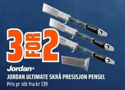 Obs Bygg JORDAN ULTIMATE SKRÅ PRESISJON PENSEL tilbud