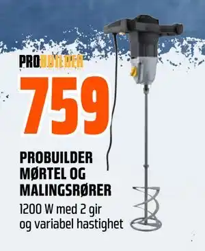 Obs Bygg PROBUILDER MØRTEL OG MALINGSRØRER tilbud