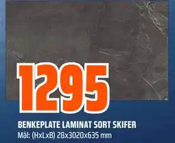 Obs Bygg BENKEPLATE LAMINAT SORT SKIFER tilbud