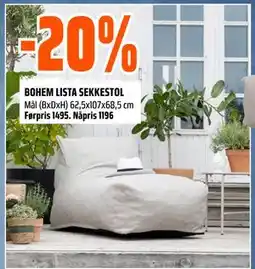 Obs Bygg BOHEM LISTA SEKKESTOL tilbud
