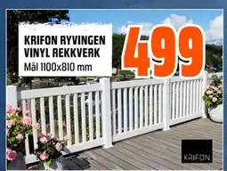 Obs Bygg KRIFON RYVINGEN VINYL REKKVERK tilbud