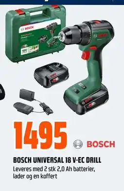 Obs Bygg BOSCH UNIVERSAL 18 V-EC DRILL tilbud