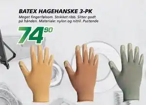 Coop Byggmix BATEX HAGEHANSKE 3-PK tilbud