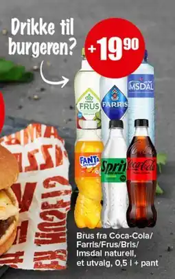 Spar Brus fra Coca-Cola/Farris/Frus/Bris/Imsdal naturell tilbud