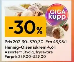 Gigaboks Hennig-Olsen iskrem 4,6 l tilbud