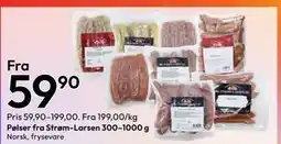 Gigaboks Pølser fra Strøm-Larsen 300–1000 g tilbud