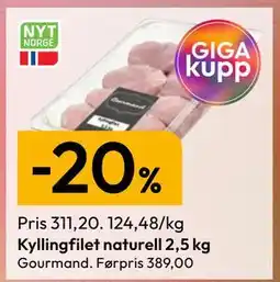 Gigaboks Kyllingfilet naturell 2,5 kg tilbud