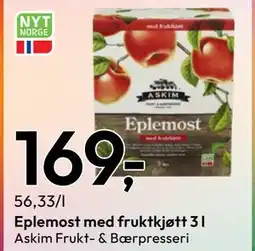 Gigaboks Eplemost med fruktkjøtt 3 l tilbud