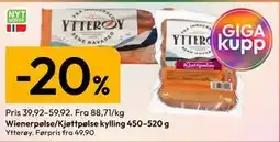 Gigaboks Wienerpølse/Kjøttpølse kylling 450–520 g tilbud