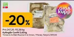 Gigaboks Kyllinglår Confit 2,65 kg tilbud